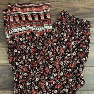High-waisted Floral Palazzo Pants